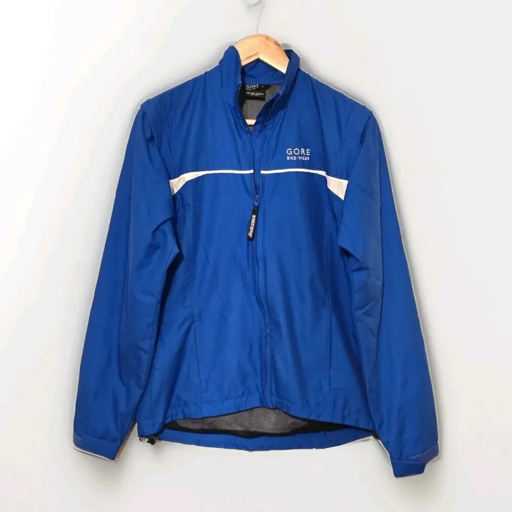 Gore Bike Wear Convertible Jacket Womens Medium Blue Softshell Windstopper